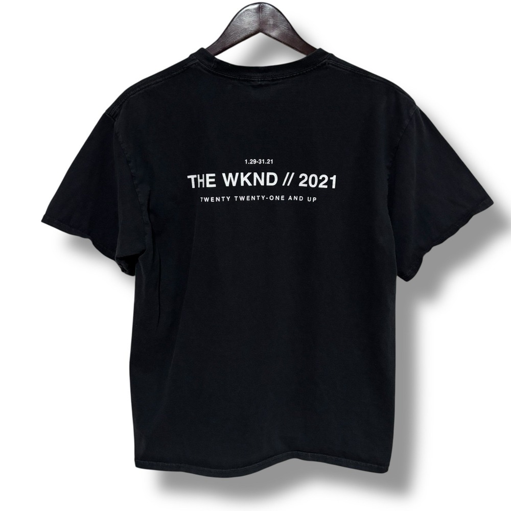 The Weeknd WKND Men's 2021 Tour Double Sided Graphic T Shirt Size L 21 x 28 - Picture 2 of 4